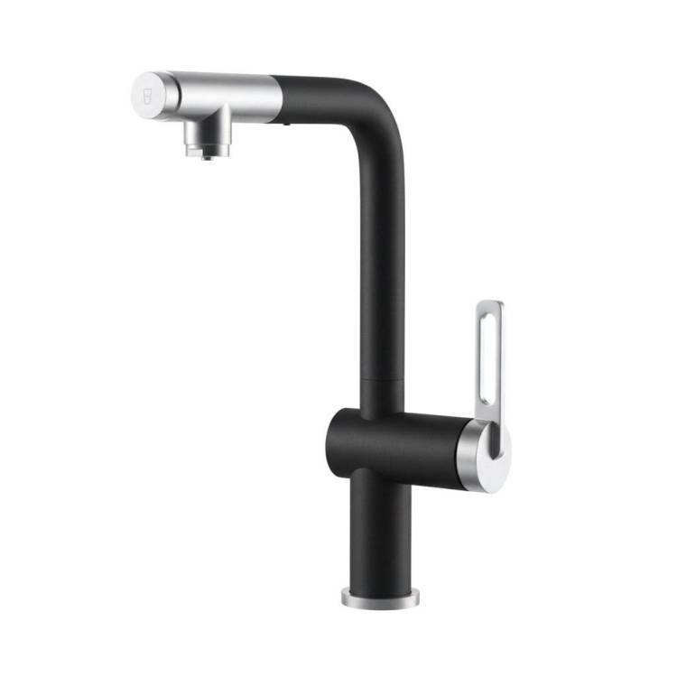 Смеситель для кухни Granula GR-8169 турмалин, с выдвижным изливом