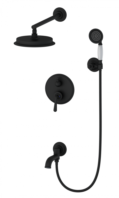 Душевой комплект Wonzon & Woghand WW-88939008-MB черный