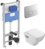 Комплект Унитаз подвесной Jacob Delafon Struktura EDF102-00 с крышкой-сиденье + Инсталляция Ideal Standard ProSys 120P R027767 + Кнопка смыва Ideal Standard ProSys Oleas R0124AA хром фото 4