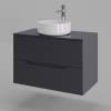 Тумба с раковиной Orange Line Li-80TugMDF+B09-360W графит матовый, 80.5 см фото 3