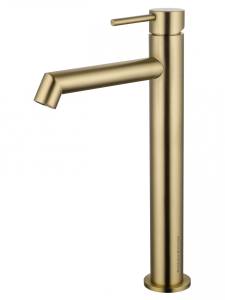 Смеситель для раковины Wonzon & Woghand WW-H1064-BG высокий, брашированное золото