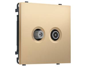 Комплект механизма TV розетки оконечной+SAT Ambrella Volt Sigma MS893310 золото мягкое касание
