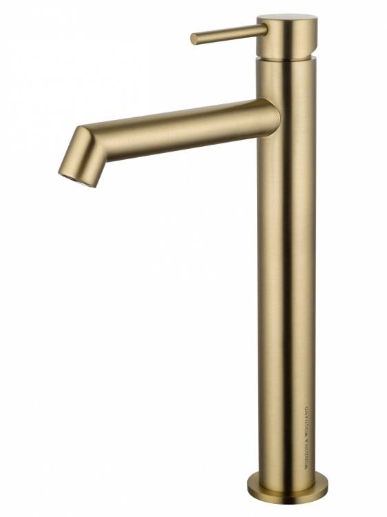 Смеситель для раковины Wonzon & Woghand WW-H1064-BG высокий, брашированное золото