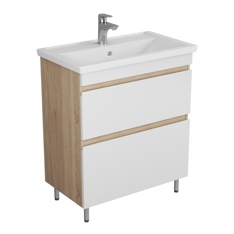 Тумба с раковиной Uncoria Арно 70 57004 белый, дуб сонома