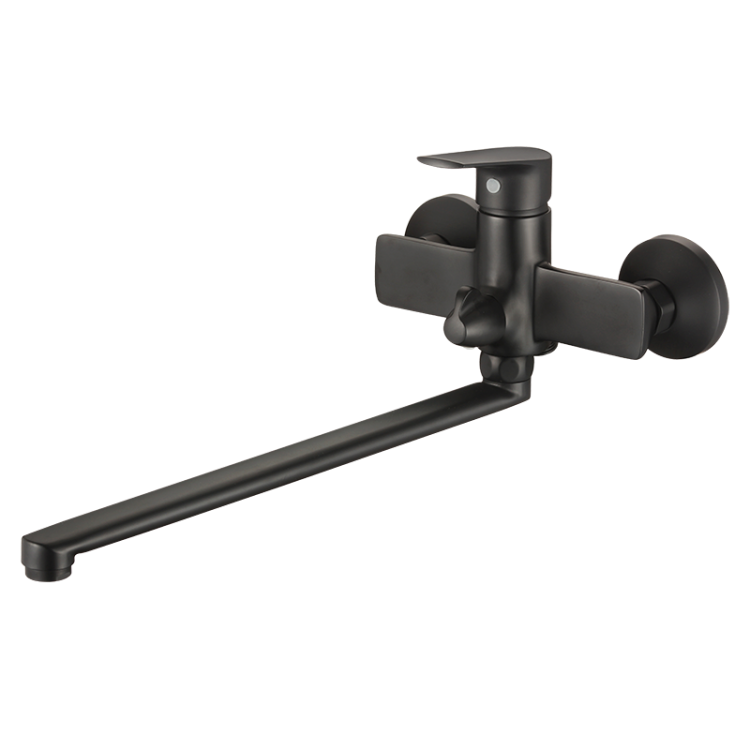 Смеситель для ванны Osgard Segel Black 94223 с длинным изливом, черный матовый