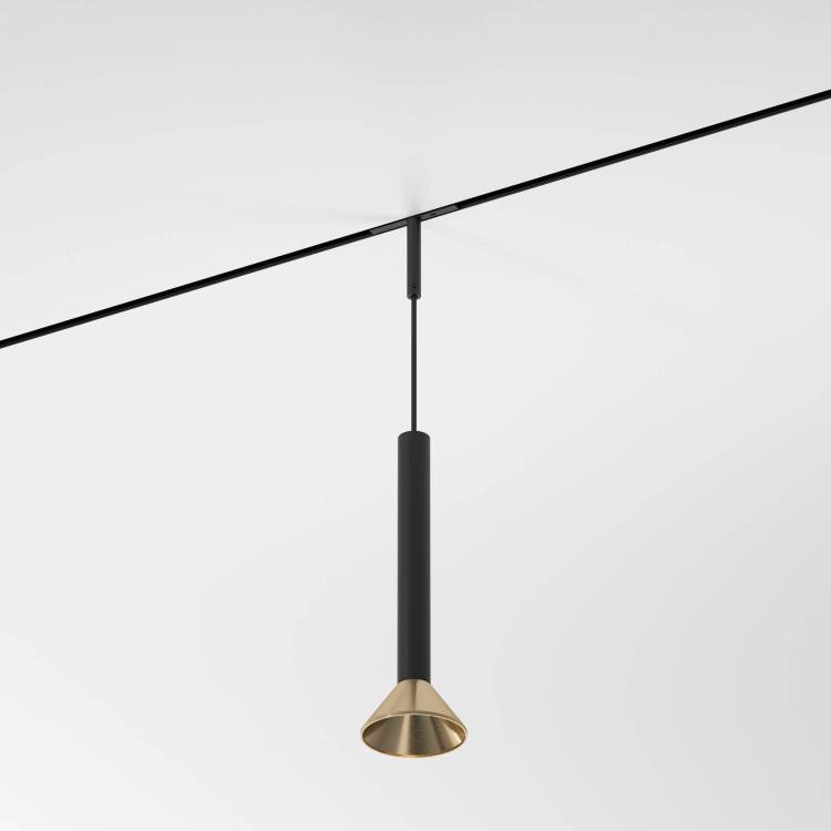 Магнитный трековый подвесной светодиодный светильник Elektrostandard Mini Magnetic 85164/01 3W 3000K черный/латунь