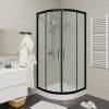 Душевой уголок Cerutti Spa VIVA100B с прозрачным стеклом, черным профилем фото 5