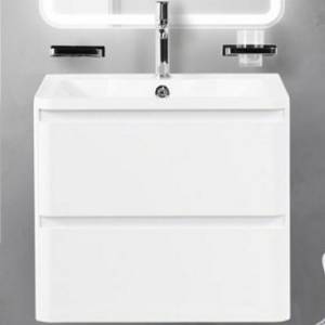 Тумба под раковину Belbagno Albano ALBANO-600-2C-SO-BL 60x45x50 Bianco Lucido подвесная с двумя выкатными ящиками