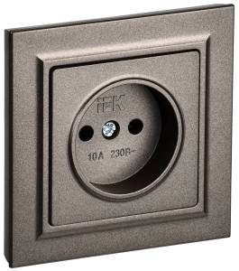 Розетка 1-местная IEK Brite BR-R10-10-K45-F темная бронза
