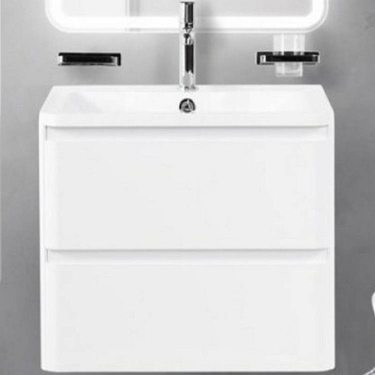 Тумба под раковину Belbagno Albano ALBANO-600-2C-SO-BL 60x45x50 Bianco Lucido подвесная с двумя выкатными ящиками