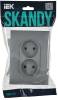 Розетка 2-местная с защитными шторками IEK Skandy SK-R23-10-K03-F серый фото 6
