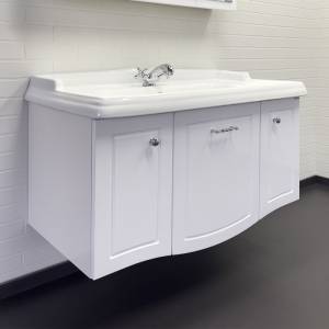 Тумба с раковиной Comforty Палини-100 00-00019754 подвесная, белый глянец