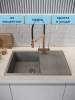 Мойка кухонная Watersense Mia Smart W00845 серая матовая, 74х48 фото 2