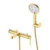 Смеситель для ванны с душем DQ Bonn DA1703207 короткий излив, золото матовое