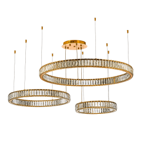 Большая подвесная люстра хрустальная светодиодная Dio D`arte Caneva L 1.5.100+80+60.100 G