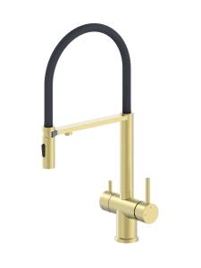 Смеситель для кухни AltroBagno Флуссо (Flusso) 050202 BG с гибким изливом, матовое золото