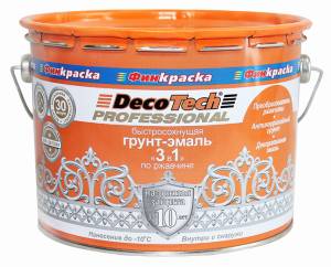 Грунт-эмаль 3 в 1 DecoTech черная под RAL9005 0.9 кг