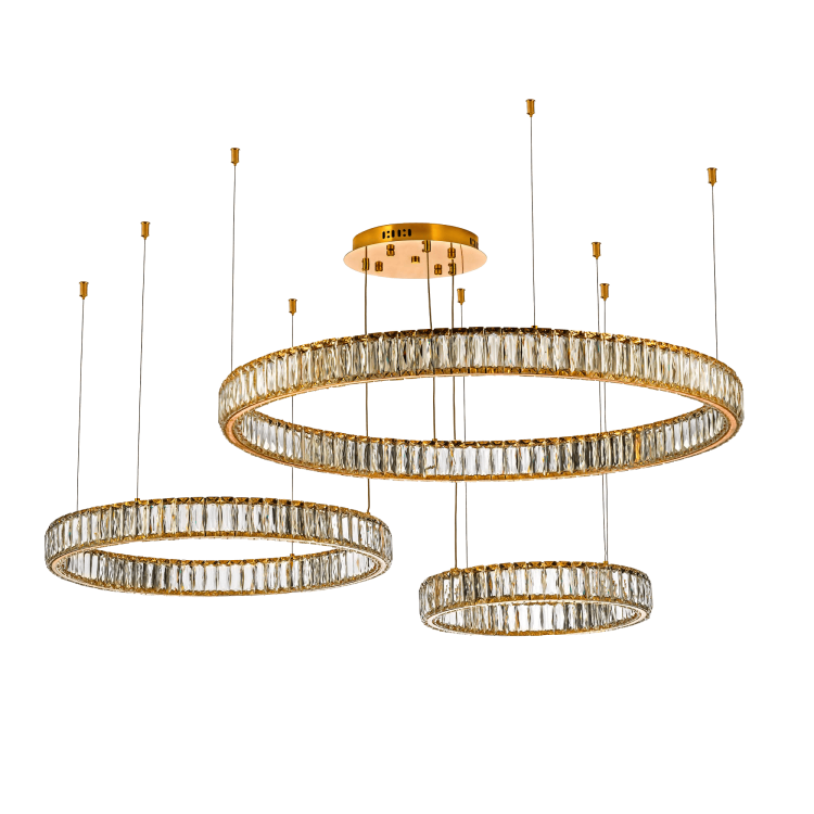 Большая подвесная люстра хрустальная светодиодная Dio D`arte Caneva L 1.5.100+80+60.100 G