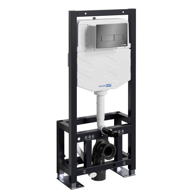 Система инсталляции для унитазов Wasserkraft Dill 61TLT.010.ME.PB03 клавиша черный глянцевый