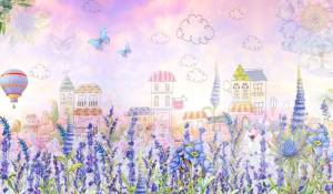 3D Фотообои Artegrafico «Домики в полевых цветах» KID-145 канвас