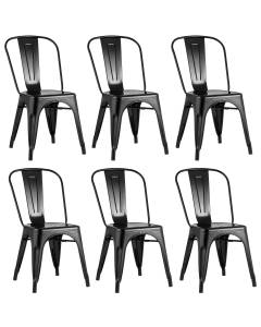 Набор из 6 стульев Stool Group Tolix YD-H440B LG-01 X6 черный глянцевый