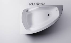 Ванна из искусственного камня Астра-Форм Тиора 154.5x105 Solid Surface, левая, белая матовая