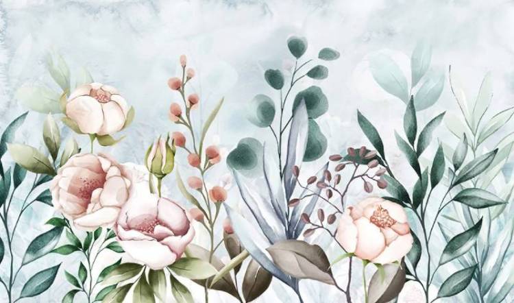 3D Фотообои Artegrafico «Цветочный букет в акварельном стиле» FS-007 акварель