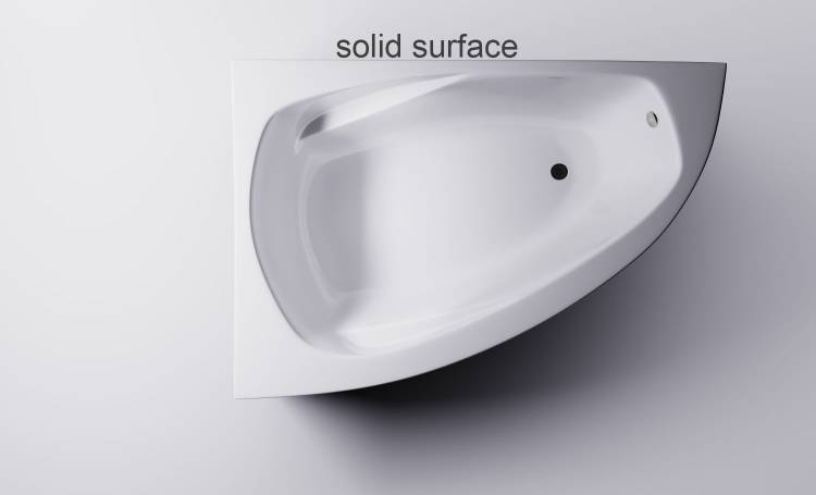 Ванна из искусственного камня Астра-Форм Тиора 154.5x105 Solid Surface, левая, белая матовая
