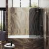 Шторка на ванну MaybahGlass MGV-659-4 69x140, поворотная, стекло графит 6 мм, профиль хром глянцевый фото 3