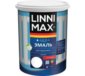 Эмаль для радиаторов акриловая для внутренних работ Linnimax Аква глянцевая белая 0.9 л