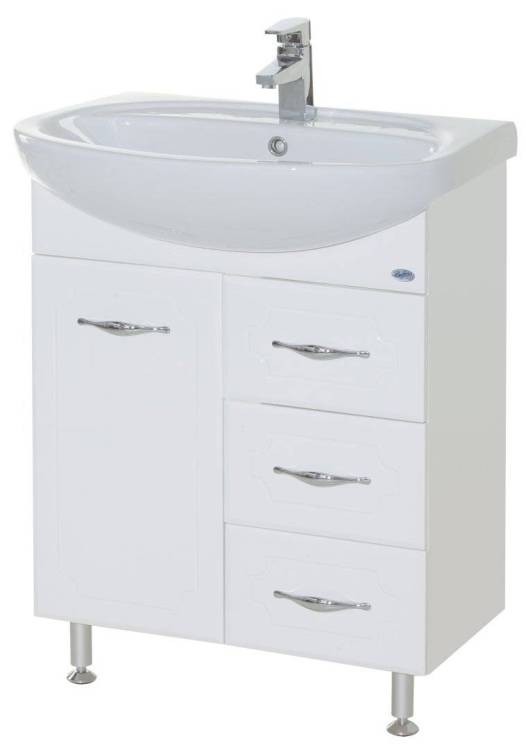 Тумба с раковиной Bellezza Стелла 65 3 ящ. Белый