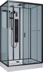 Душевая кабина Niagara Premium NG-6912-01GQR BLACK 120х80х210 правая, черная, с низким поддоном