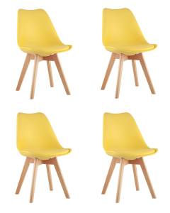 Набор из 4 стульев Stool Group Frankfurt New Y863-V seat yellow X4 желтый