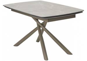 Стол Woodville Rivoli 593872 matt latte stone solid ceramic/taupe 140(200)x90x76