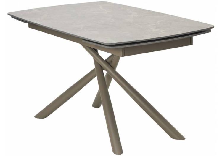 Стол Woodville Rivoli 593872 matt latte stone solid ceramic/taupe 140(200)x90x76