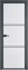 Межкомнатная дверь Profil Doors 3 AX цвет профиля Серая ночь, стекло безопасное 6 мм мору белый 800x2000
