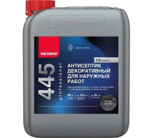 Антисептик декоративный для наружных работ Neomid 445 черный янтарь 5 кг