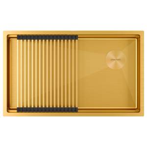 Мойка кухонная Paulmark Next-Pro 74 Uni PM707445-BG Брашированное Золото, 74x45