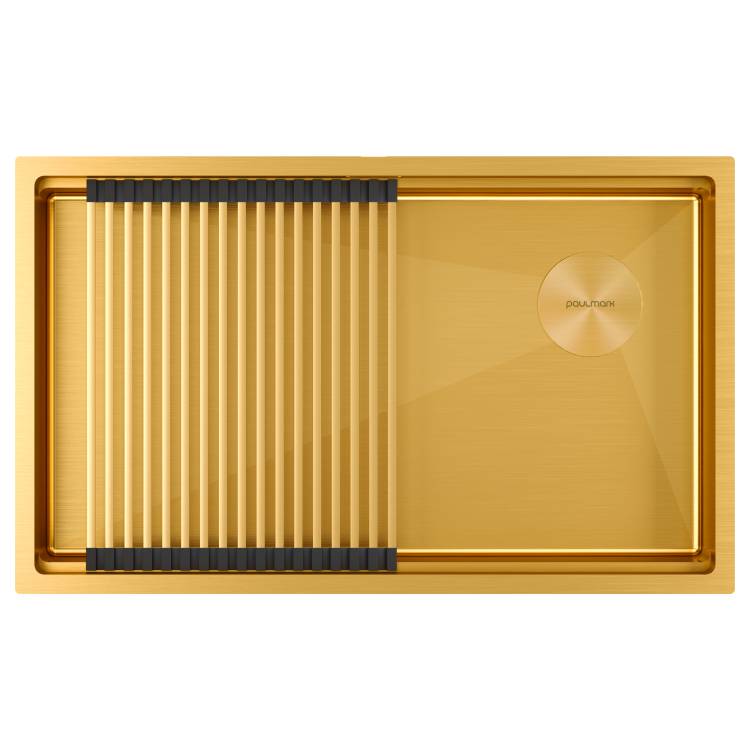 Мойка кухонная Paulmark Next-Pro 74 Uni PM707445-BG Брашированное Золото, 74x45