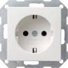 Розетка Gira System 55 Schuko с/з 16A 250V безвинтовой зажим чисто-белый глянцевый 046603