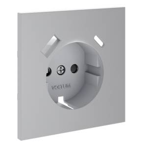 Лицевая панель для розетки с заземлением, шторками и USB Type A+C Voltum S70 VLS001016 серый