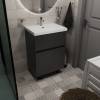 Тумба под раковину 1MarKa Aris Ц0000035780 антрацит, монолит дарк, 69x44x87 фото 6
