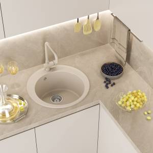 Мойка кухонная Misty Артемида ART-51-02 бежевый, 51x51