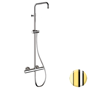 Душевая стойка Remer Elegance EQ32ASSDGP с термостатом, золото глянцевое
