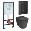 Комплект Grohe GRH939102510 Инсталляция для унитаза Grohe Rapid SL + Унитаз подвесной beWash Schutz безободковый, с сиденьем микролифт, черный матовый фото 2