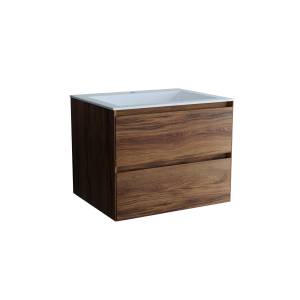 Тумба с раковиной Vincea Luka 600 2 выкатных ящика, C.Oak, раковина белая