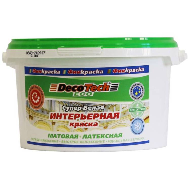 Краска DecoTech Eco Интерьерная 3 кг