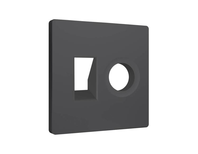 Лицевая панель для компьютерной/телефонной розетки+TV розетки Ambrella Volt Alfa AP9125 графит мягкое касание