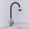 Смеситель для кухни Avrora Kitchen AV9001Gold с высоким гибким изливом, золото фото 2