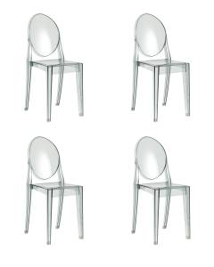 Набор из 4 стульев Stool Group Victoria Ghost XH-8071 smoke X4 серый